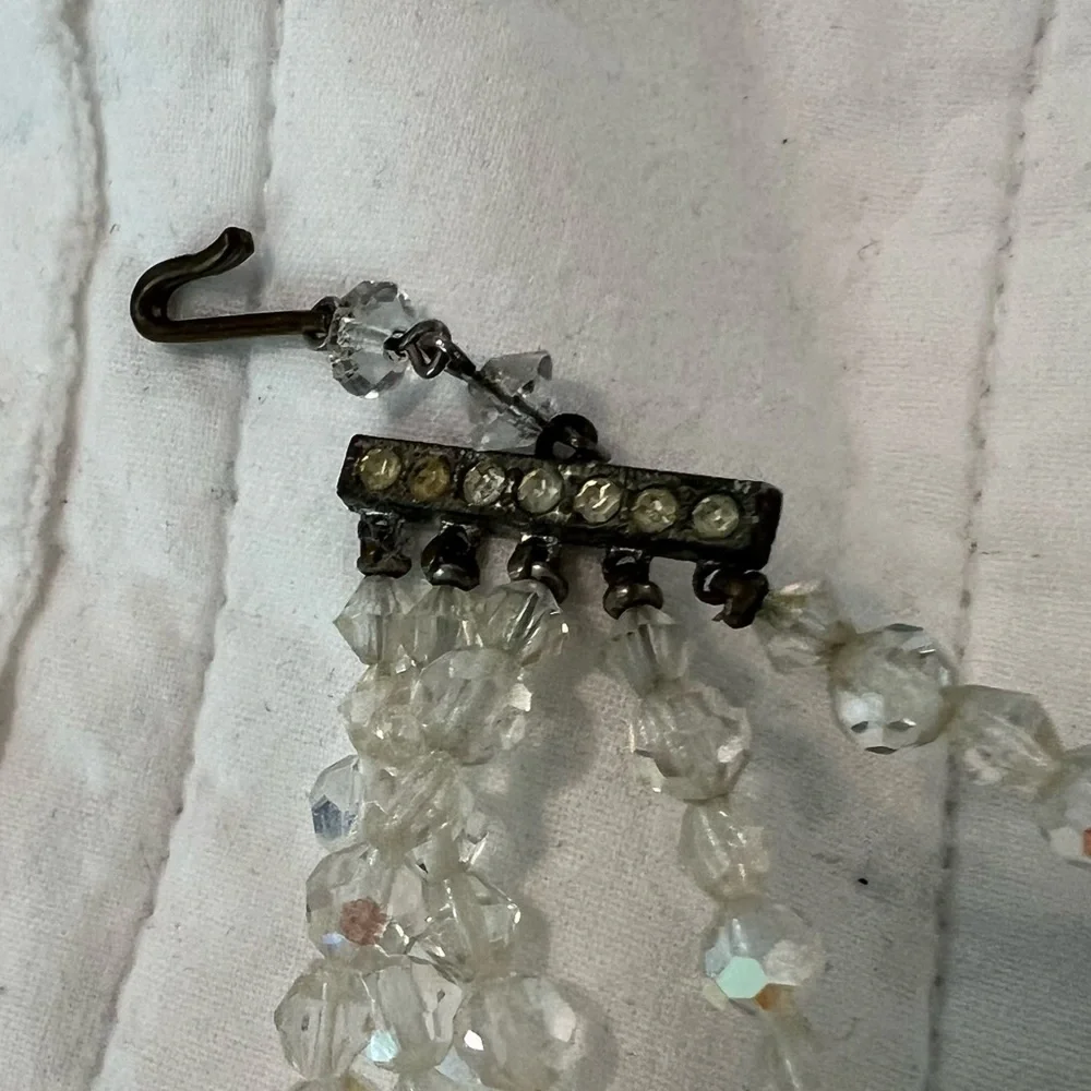 Vintage Aurora beads Five Strand Multi Layer Faceted Striking Elegant Sparkly